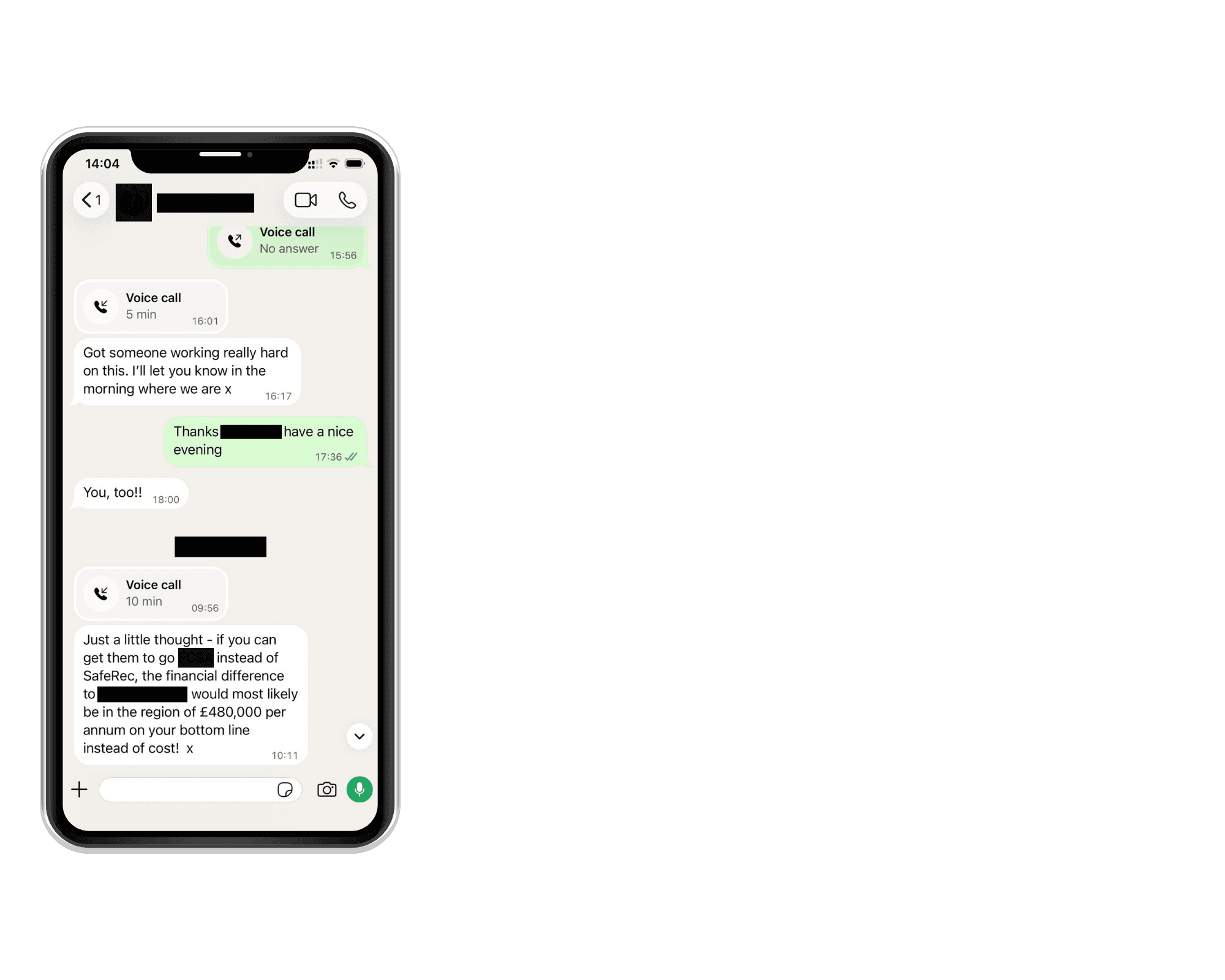 WhatsApp image 5 — The investigator's question and both replies about WhatsApp image 5 — The investigator's question and both replies about